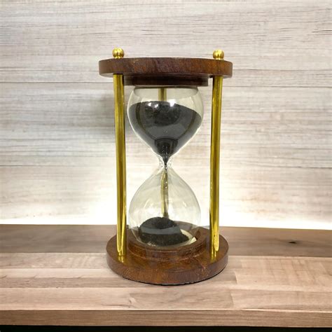 SEA VINT Wooden Sand Timer Black Sand Brass Wood Sand Timer 5