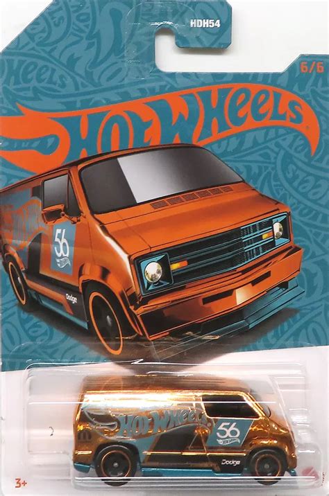 ミニカー 1 64 CUSTOM 77 DODGE VAN CHASE CAR メタリックオレンジグリーン Hot Wheels Pearl and Chrome HVX09