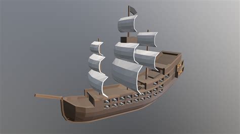 Cardboard Printable D Pirate Ship Template Papercraft Pirate Ship