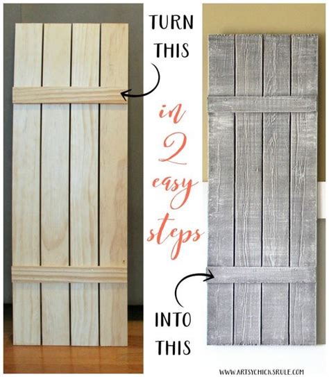 DIY Weathered Wood Shutters (Farmhouse Style) - Artsy Chicks Rule®