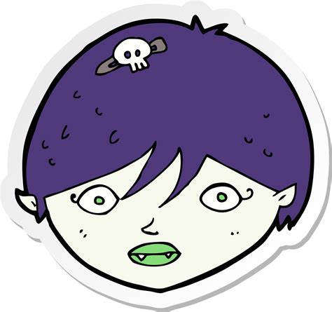 sticker of a cartoon vampire face 10441843 Vector Art at Vecteezy