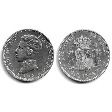 Alfonso XIII 1903 19 03 1 Peseta EBC Plata Ceca De Madrid SM V