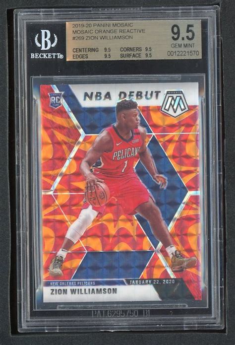 Zion Williamson Panini Mosaic Mosaic Orange Reactive Bsg