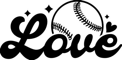 Love Baseball Sign Groovy Text Baseball Lover Tshirt Design Free Svg File Svg Heart