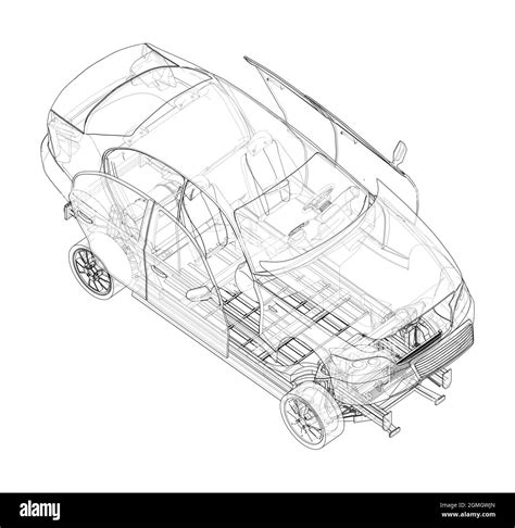 Assembling Electric Car Vector Stock Vector Image Art Alamy