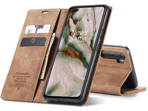 CaseMe Vintage BookCase Tan OnePlus Nord Hoesje