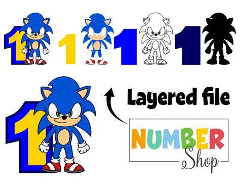 Sonic Svg Birthday Numbers Printable Clipart Sonic Png Number Etsy