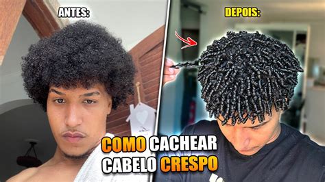 COMO CACHEAR O CABELO CRESPO Passo A Passo YouTube