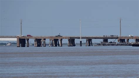 Barge Hits Bridge Connecting Galveston And Pelican Island Causing