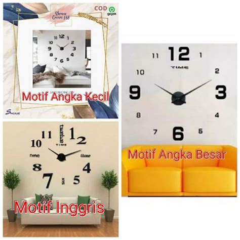 Jual JAM DINDING TEMPEL JUMBO JAM DIY JAM UNIK BESAR Shopee Indonesia