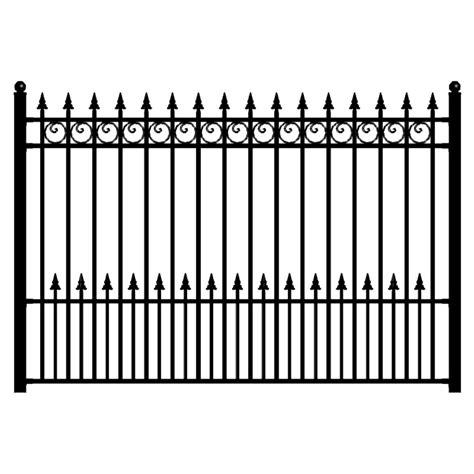 Aleko Prague Style 5 Ft X 8 Ft Black Iron Fence Panel Fencepra Hd