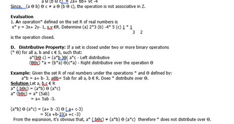 Binary Operations Basic Concept Of Binary Opeations Classnotes Ng