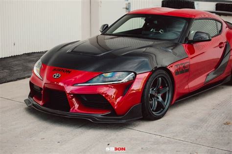 Olm Toyota Supra V Style Carbon Fiber Rear Roof Spoiler