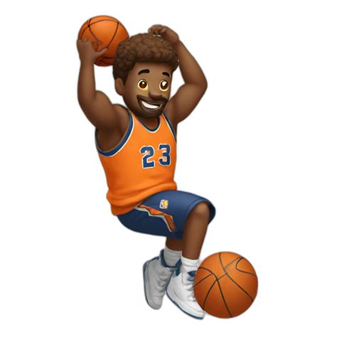 A Basketball Player Dunking In A Basket Ai Emoji Generator