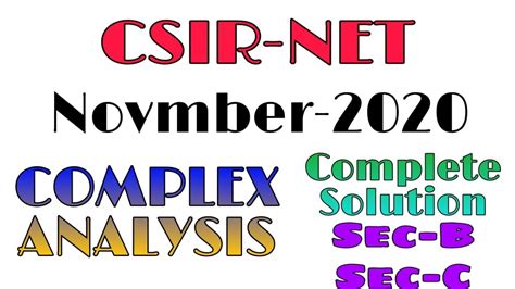 Novmber 2020 Csir Net Mathematics Complex Analysis Complete