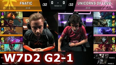 Fnatic Vs Unicorns Of Love Game S Eu Lcs Spring Week Day