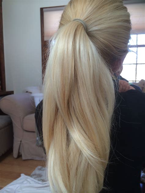 Ponytail Light Blonde Hair Long Hair Ponytail Blonde Hair