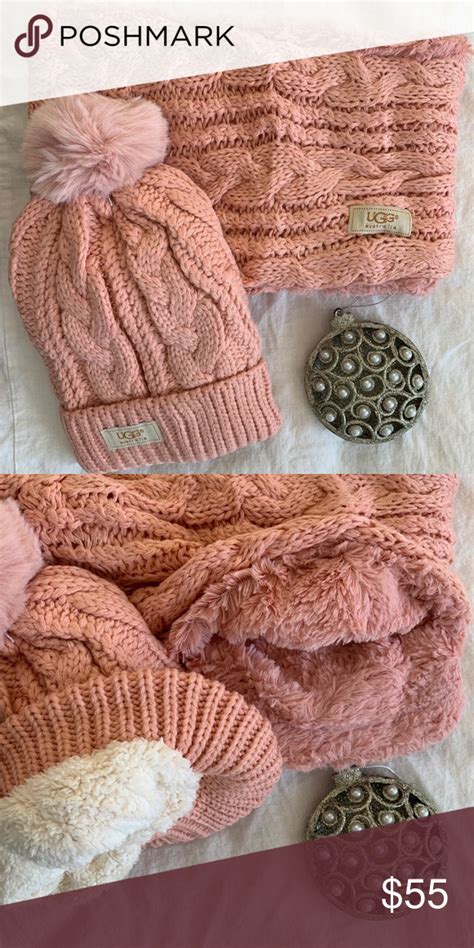 Ugg Knitted Hat And Scarf Set In Pink Hat And Scarf Sets Scarf Set