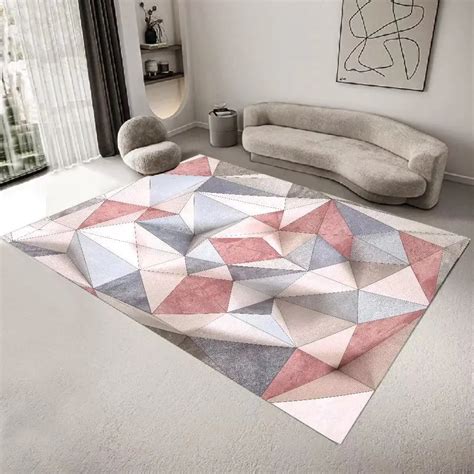 Tapis G Om Trique 3D Pour Salon Style De Luxe Moderne Grande Pi Ce D