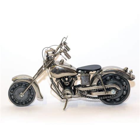 Harley Davidson Metal Motorcycle Sculpture Recycled Metal Sculpture