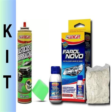 Kit Luxcar Revitalizador Automotivo Liquido Farol E Plástico Borracha