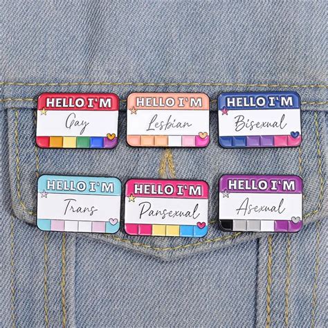 Hello Im Lgbt Enamel Pins Custom Bi Pan Asexual Trans Gay Lesbian