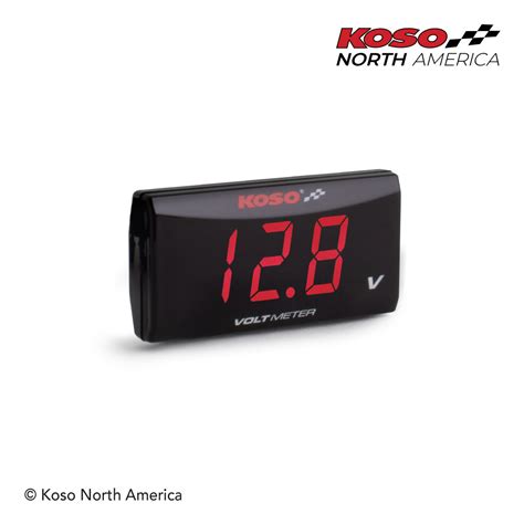 Super Slim Style Volt Meter Red Koso North America