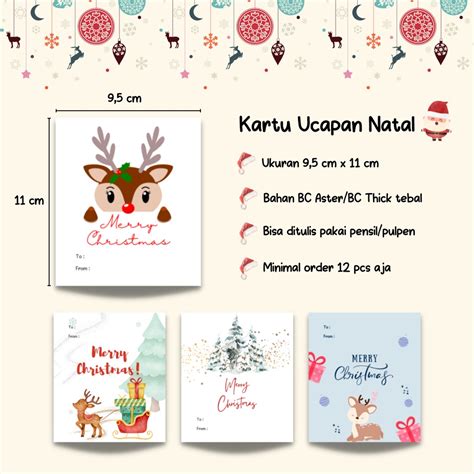 Jual Merry Christmas Card Kartu Ucapan Natal Kartu Ucapan Natal NEW