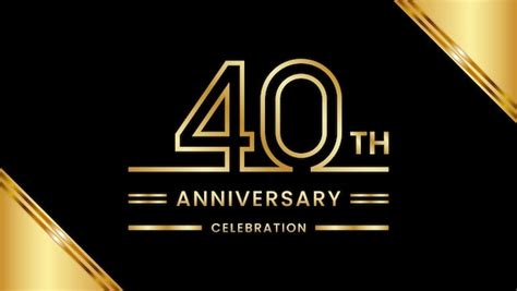 Premium Vector 40th Anniversary Celebration With Golden Text Golden Anniversary Vector Template