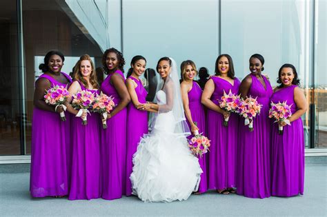 Bright Purple Bridesmaid Dresses