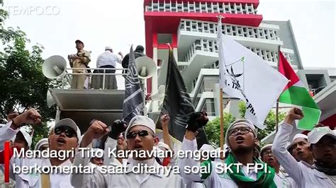 Soal Perpanjang Izin FPI Mendagri Kewenangan Di Menko Polhukam