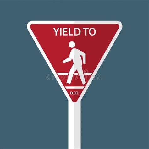 Yield For Pedestrians In Crosswalk Road Signs Stock Vector