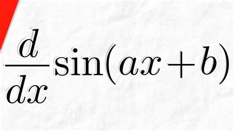 Derivative Of Sin Ax B Calculus 1 Exercises YouTube