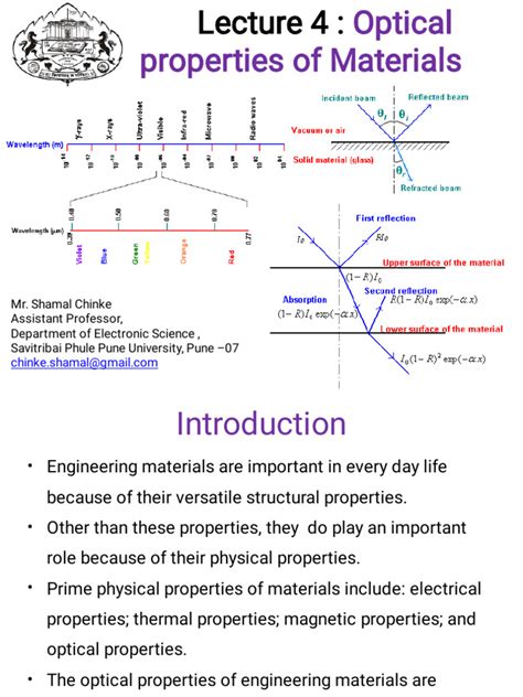 Optical Properties of Materils | PDF | Light | Electromagnetic Radiation