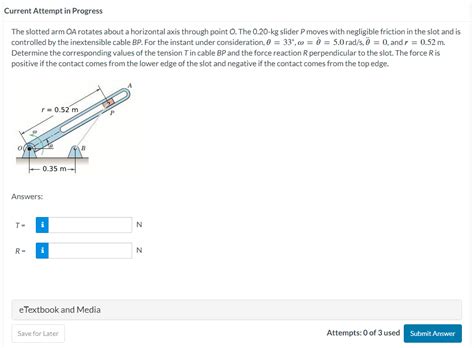 Solved The Slotted Arm Oa Rotates About A Horizontal Axis Chegg