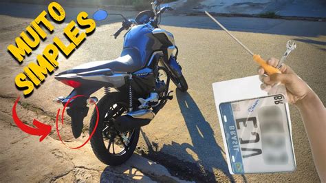 PASSO A PASSO COMO COLOCAR PLACA NA MOTO 0KM EM CASA YouTube