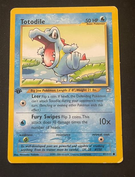 Pokemon Totodile Neo Genesis 81 111 1st Edition Common LP EBay