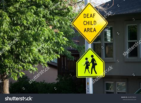 Deaf Child Area Sign Street Stock Photo 2028978824 Shutterstock