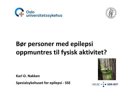 PDF Bør personer med epilepsi oppmuntres til fysisk aktivitet og