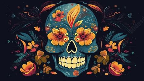 Fondo Celebrando El Día De Los Muertos Mexicanos Con Una Fiesta Festiva