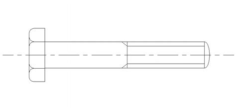 Nut Bolt Elevation 2 D Autocad Dwg File Cadbull