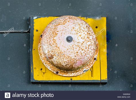 Old And Dirty School Bell On The Wall Stock Photo Alamy