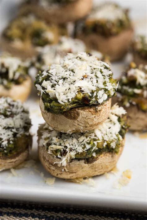 Pesto Stuffed Mushrooms Veggie Chick