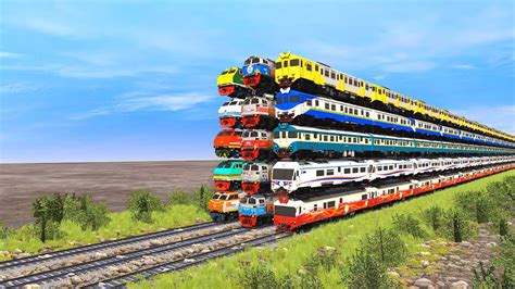 Kereta Api Terbang Melayang Menumpuk Fifteen Colorful Trains Crazy