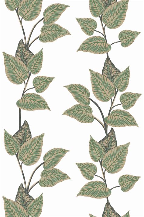 Green leaf Peel and Stick Wallpaper or Non-pasted