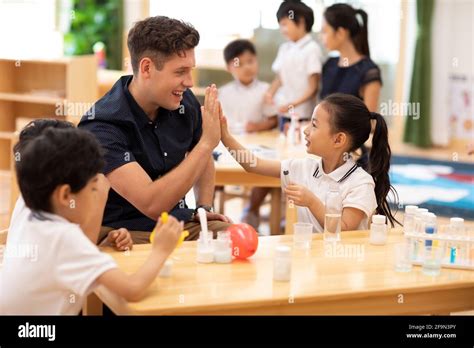 Children Having Science Class Stock Photo Alamy