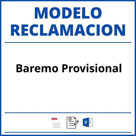 Modelo Reclamacion Baremo Provisional WORD PDF