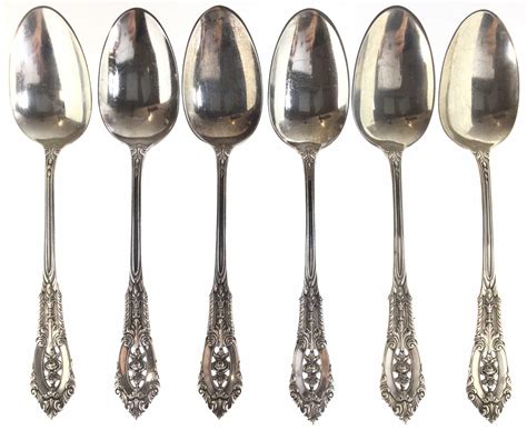 Lot 6 Wallace Sterling Silver Rose Point Spoons