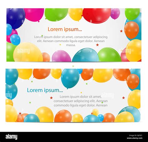 Color Glossy Balloons Card Background Vector Illustration Stock Photo