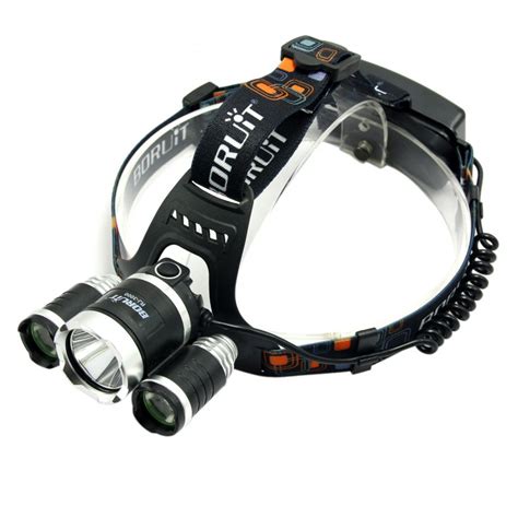 Boruit 3000 Lumen Headlamp CREE XML T6 3 RJ3000 White Green Headlight